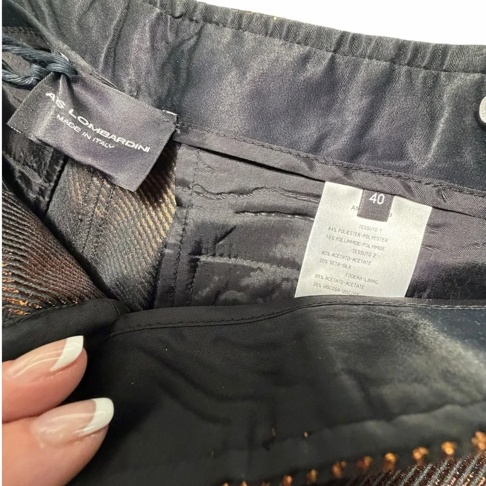 NWT Atos Lombardini Metallic Brown Wide-Leg Bermuda Women’s Shorts Sz 40 - Picture 11 of 15